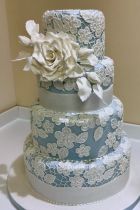 Blue Lace Wedding Cake (9236)