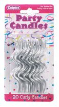 Silver Curly Candles