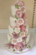 Pink Rose Wedding Cake (9235)
