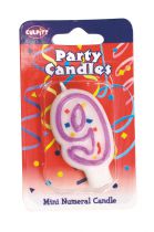 Mini Party Candle '9' 