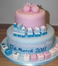 Pink Blue Christening Cake (168)