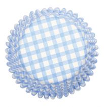 Blue Gingham Printed Baking Cases