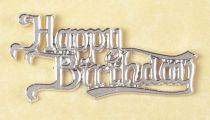 Happy Birthday Silver Coloured Motto