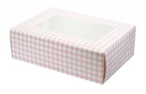 Pink Gingham Coloured 6 Cupcake/Muffin Box