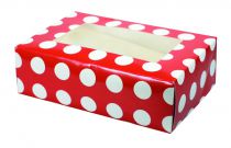 Red Polka Dot 6 Cupcake/Muffin Box - 2 piece