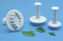 PME Large 3 Set Veined Holly Leaf Plunger