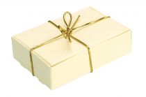 Ivory with Gold Elastic Ribbon Wedding Cake Box
