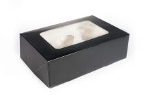 Plain Black 6 Cupcake/Muffin Box