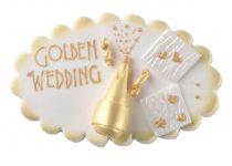 Golden Wedding Anniversary Sugar Plaque