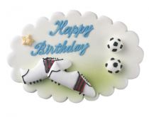 Happy Birthday Football Sugar Plaque