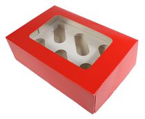 Plain Red Box 6 Cupcake/Muffin
