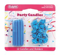 Blue Candles and Holders 