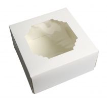 White Square Window Cake Box