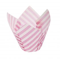 Pink/White Stripe Tissue Muffin Case