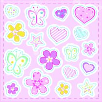 Printed Sugar Decorations Hearts & Flowers Retail Packed 18 piece