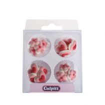 Pink Mini Hearts and Flowers Sugar Pipings