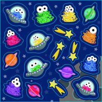 Printed Sugar Decorations Outer Space Retail Packed 18 piece