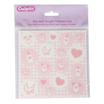 Printed Sugar Decorations Baby Girl Retail Packed 18 piece