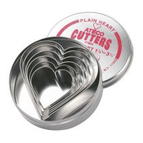 Ateco 6 Set Plain Heart Cutters