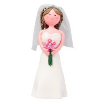 Claydough Brunette Haired Bride with Veil 