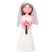 Claydough Brunette Haired Bride with Veil