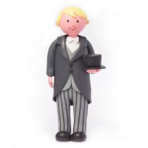 Claydough Blonde Haired Groom with Top Hat and Tails