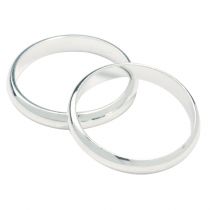 Silver Colour Wedding Rings - 17mm