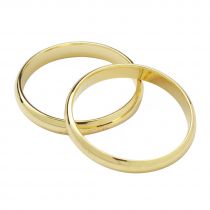 Gold Colour Wedding Rings - 18mm