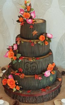 Tree Slices Wedding Cake (8773)