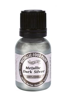 Rainbow Dust Edible Metallic Food Paints - Metallic Dark Silver
