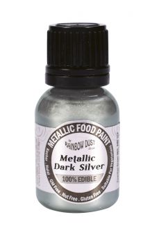 Rainbow Dust Edible Metallic Food Paints - Metallic Dark Silver