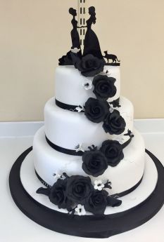 Black and White Wedding Cake (9244)