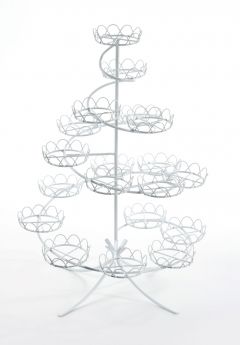 White Spiral Cupcake Stand - 19 cupcakes