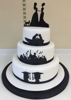 Silhouette Wedding Cake (9243)
