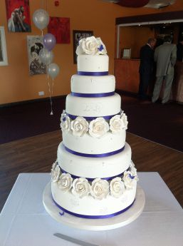 Six Tier White Wedding Cake (8778)