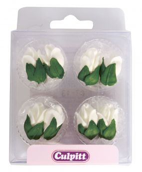 White Rose Bud Sugar Pipings 