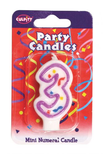 Mini Party Candle '3' 