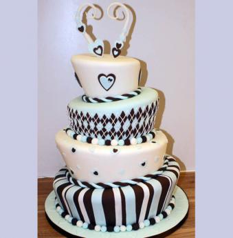 4 Tier Wonky Wedding Cake (014)