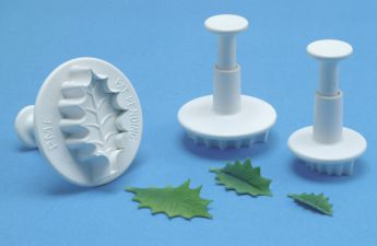 PME Small 3 Set Veined Holly Leaf Plunger