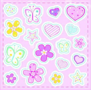 Printed Sugar Decorations Hearts & Flowers Retail Packed 18 piece