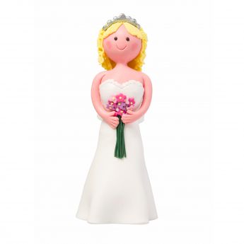 Claydough Blonde Haired Bride with Veil 