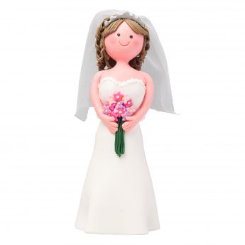 Claydough Brunette Haired Bride with Veil 