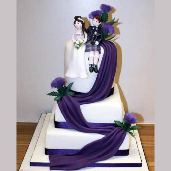 Scottish Theme Wedding Cake (086)