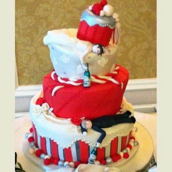 Wonky Cake Red & White (115)