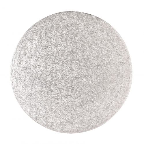 10" (254mm) Cake Board Round Silver Fern - single