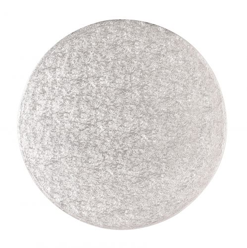 8" (203mm) Cake Board Round Silver Fern - Single