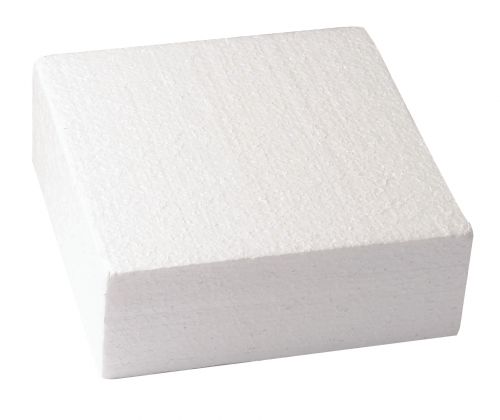 Square Straight Edged Polystyrene Cake Dummy - 4"