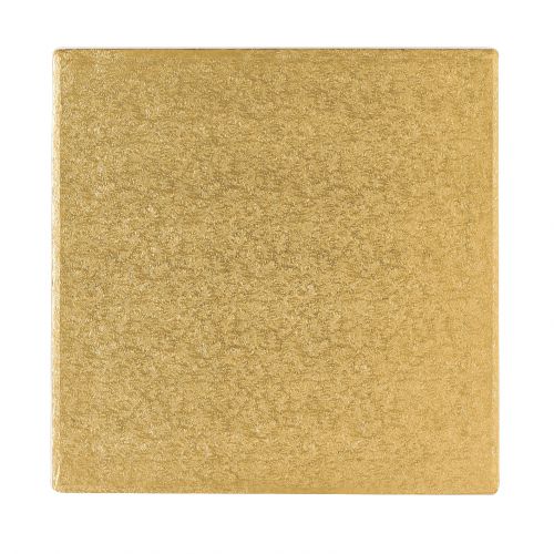 8" (203mm) Cake Board Square Gold Fern - single