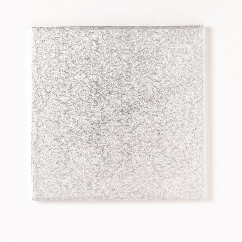 10" (254mm) Cake Board Square Silver Fern - single